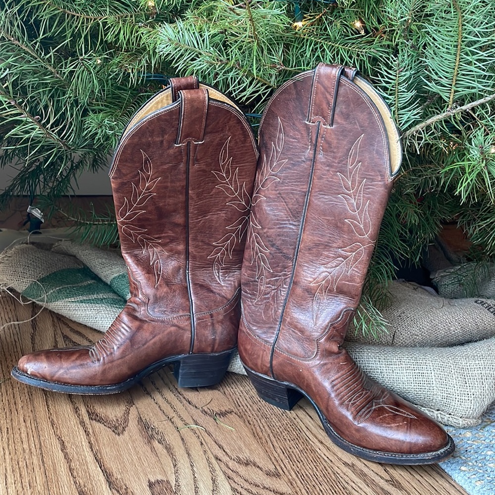 Vintage leather cowboy boots